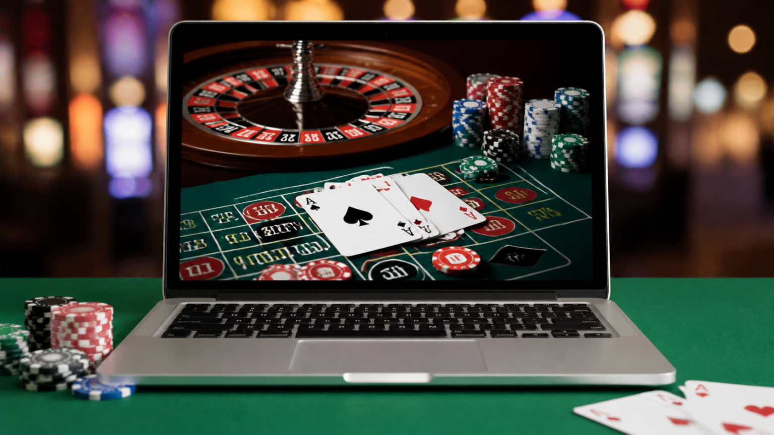 Online casino betting interface on a laptop screen