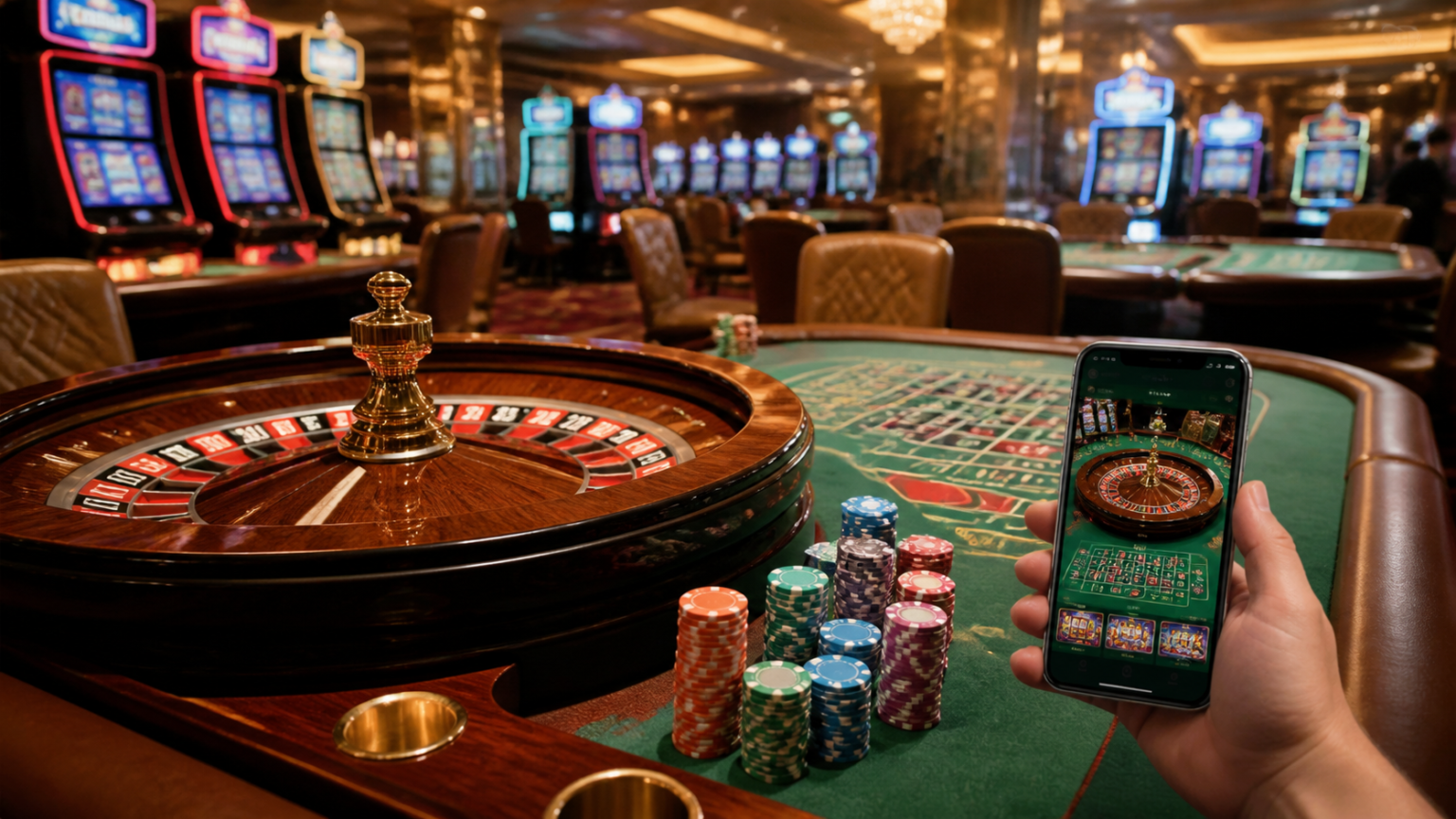 Casino table and online casino screen showing trusted online casino singapore